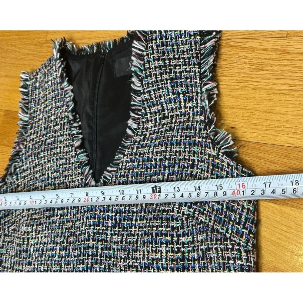 J. Crew Sheath Fringe Tweed Dress